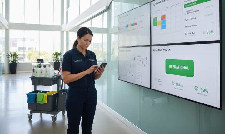 Eine mit moderner Technik ausgestattete Reinigungskraft