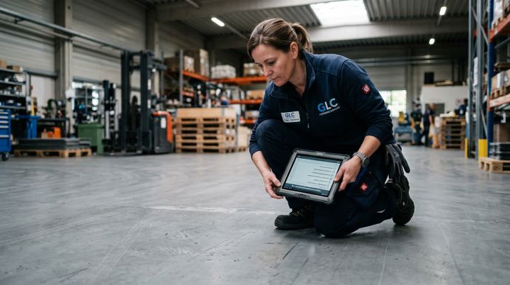 Sichtprüfung und gleichzeitige Dokumentation des Zustandes des gereinigten Bodens