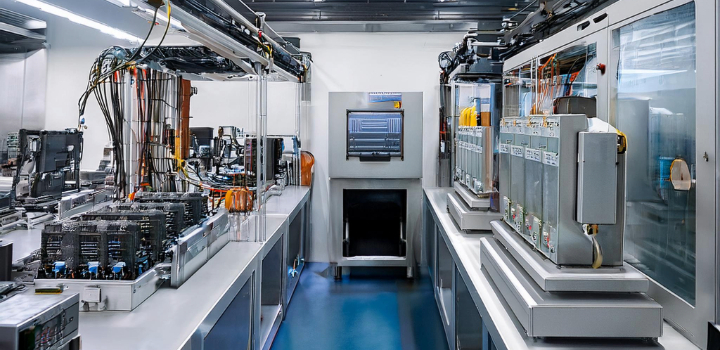 Elektronische Bauteile in Reinraumumgebung