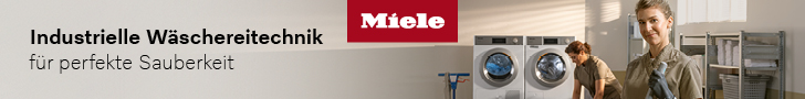 Industrielle Wäschereitechnik für Profis Werbebanner Miele Wäschetechnik